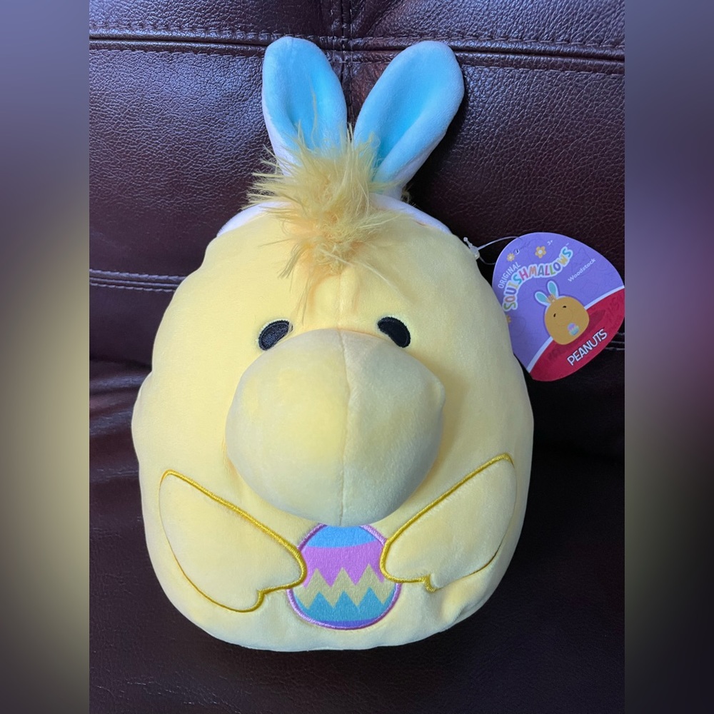 Easter Squishmallow Woodstock Peanuts Pastel Egg NWT Plush Toy Bunny Ears